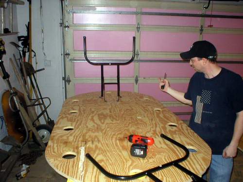 Cory flipping off his wood.