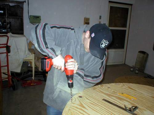 When drilling your 1.5 inch frame, drill on the INSIDE of your cut.