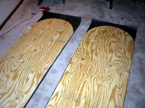 Two center inserts cut out with foam.